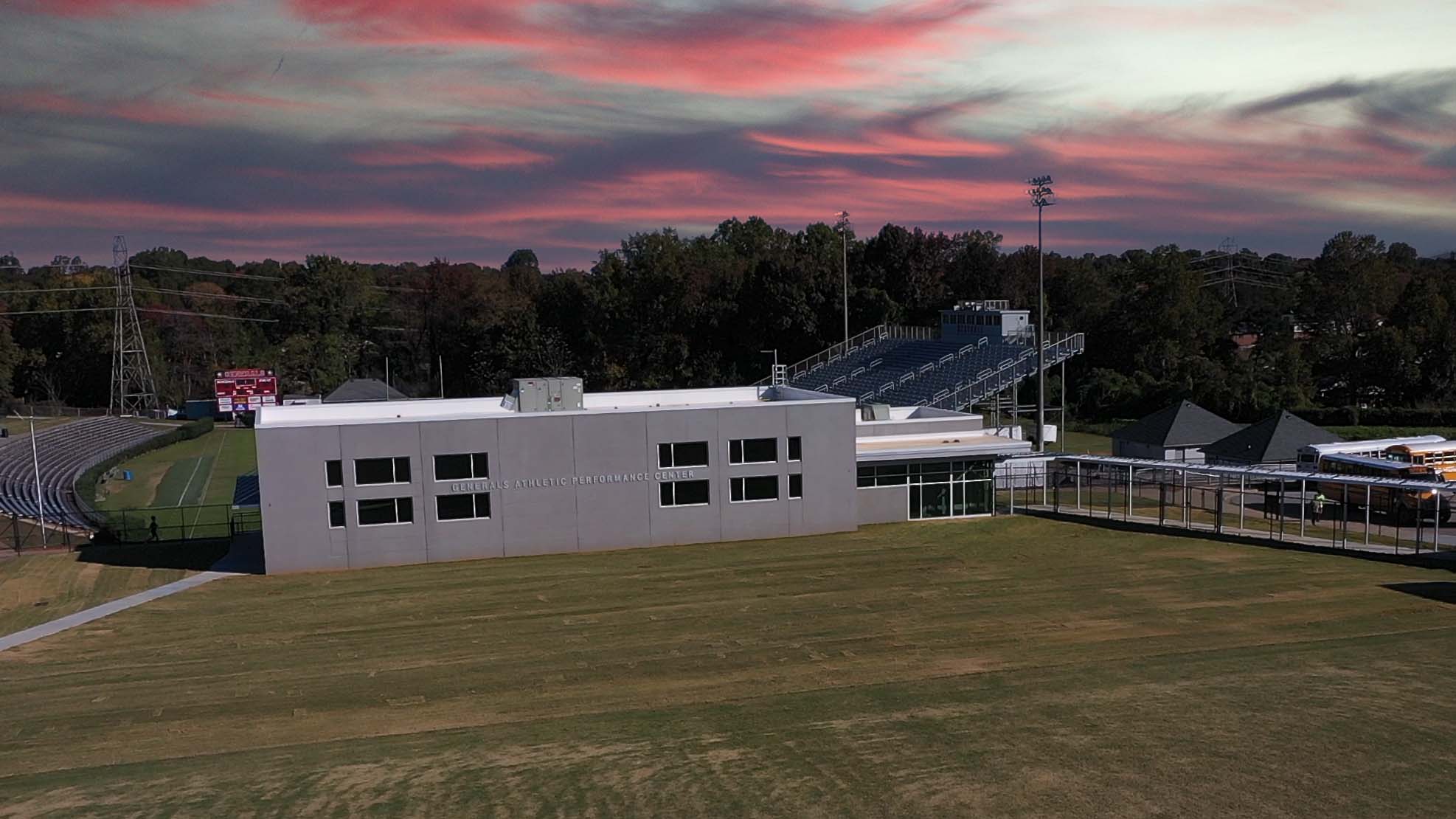 Aerial view of the new Generals Athletics Performance Center